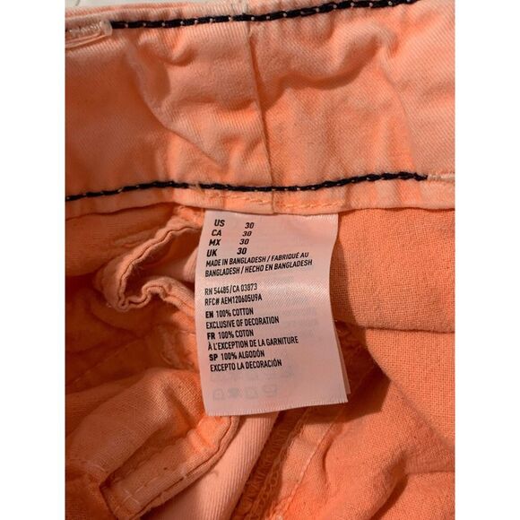 American Eagle Shorts Mens 32 Pink Peach Prep Fit Flat Front - Picture 12 of 13